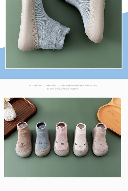 Baby Socks Shoes Infant Cute Cartoon Kids Boy Shoes Soft Rubber Sole Child Floor Sneaker BeBe Booties Toddler Girls First Walker
