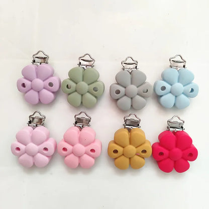 10pcs Silicone Heart Pacifier Clips DIY Baby Teething Teether Necklace Bead Tool Nurs Gift Nipple Chain Accessories