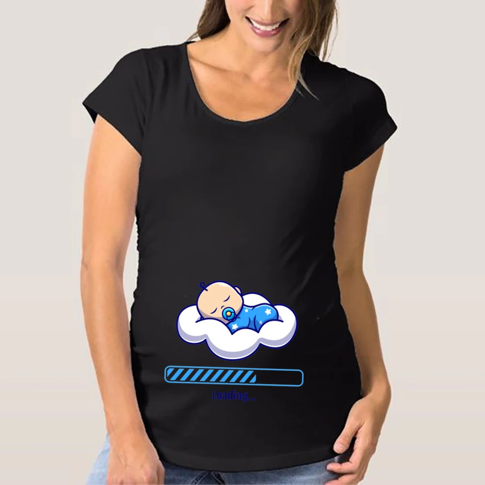 Maternity T Shirts for Women Cute Funny Graphic Pregnancy Gifts Summer Casual Mama Pregnancy Blouses Clothes