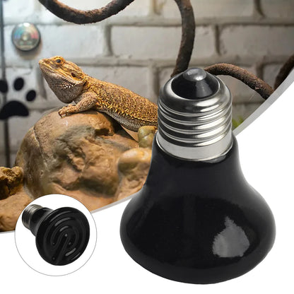 1PCS Heat Emitter Bulb 25-75W Black Ceramic Pet Reptile Breed Light Brooder Lamp Bulb For Home Pet Renovation Accessories