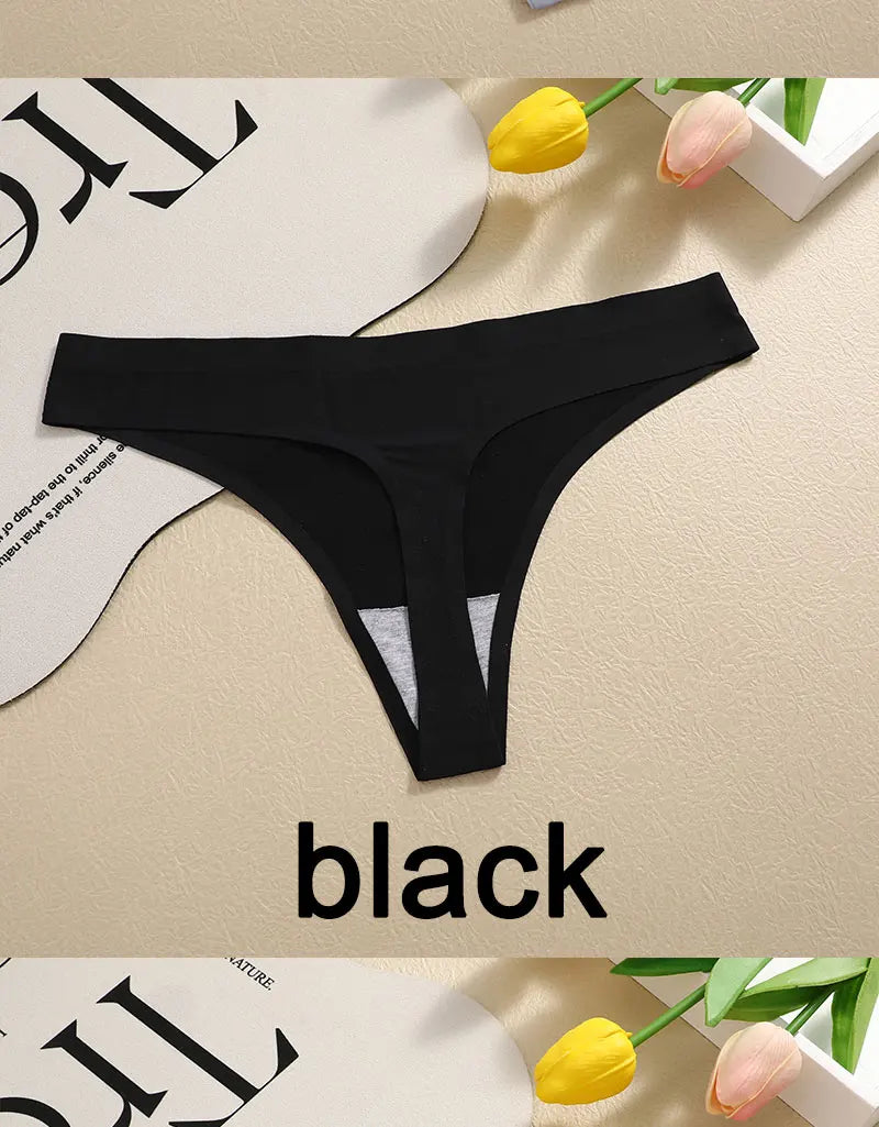 3PCS/SET Sexy G-String Underwear Breathable Female T-back Intimate Lingerie Seamless Low Waist Underpants Lady Bikini Panty S-XL
