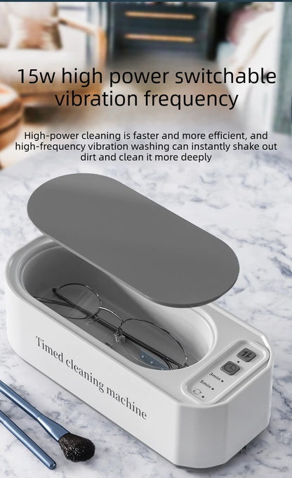 Portable Ultrasonic Cleaning Machine Multifunctional Household Ultrasonic Cleaner for Glasses Jewelry Dentures Braces
