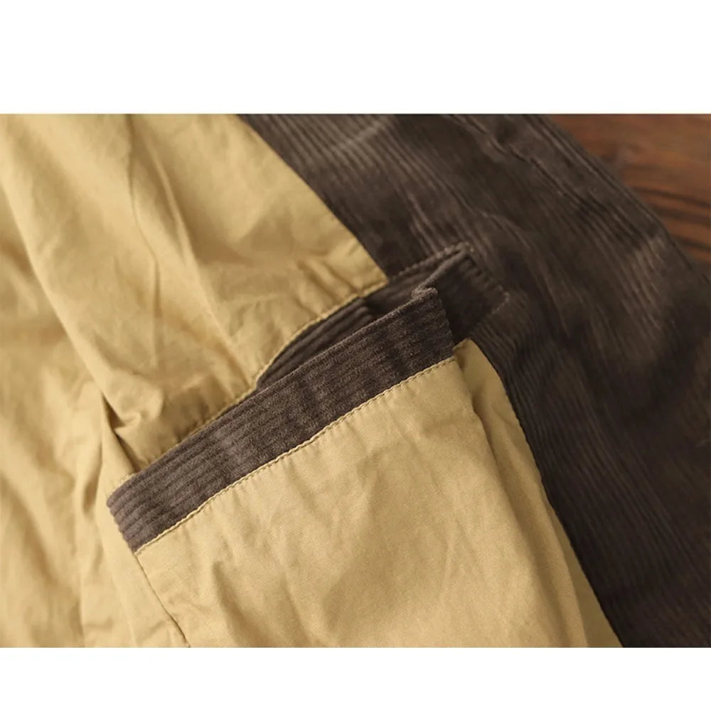 Heavyweight corduroy casual blazer for men American retro Ame Kaji loose jacket