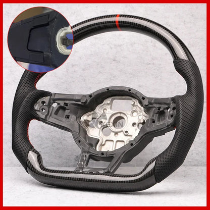 Carbon Fiber Steering Wheel Leather For Volkswagen Golf 7 7.5 GTI GTD GTE R 2013-2020 Polo GTI Tiguan Passat DSG