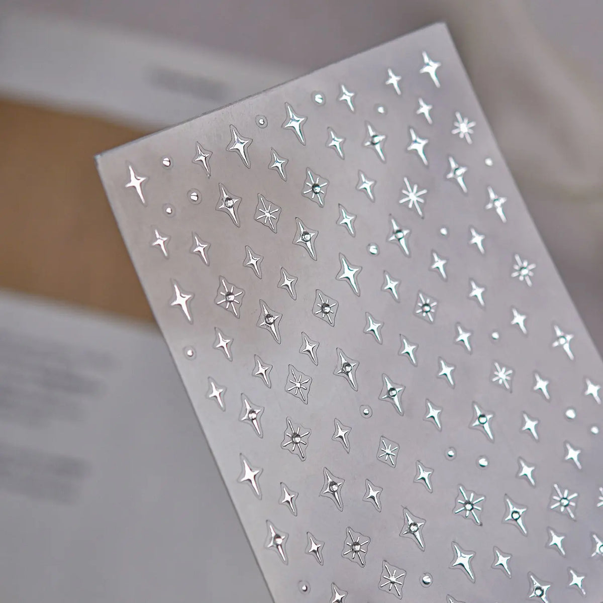 Simple Laser Bronzing Gold Silver Mini Star Rhinestone INS 5D Relief Self Adhesive Nail Art Decoration Sticker 3D Manicure Decal