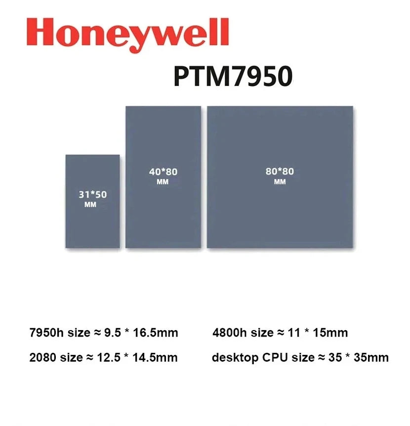 Honeywell PTM7950 Thermal Pad Phase Change Graphics Card CPU Notebook Computer Cooling Efficient Conductive Silicone Shim