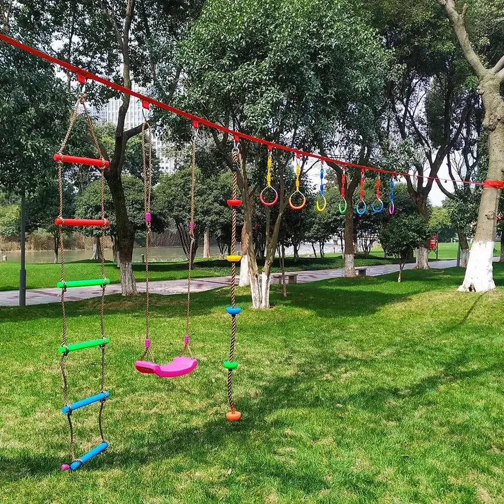 Children's Outdoor Gymnastics Rings Climbing Short Rope Horizontal Bar Children's Grip Strength Training Children's Fitness Toys
