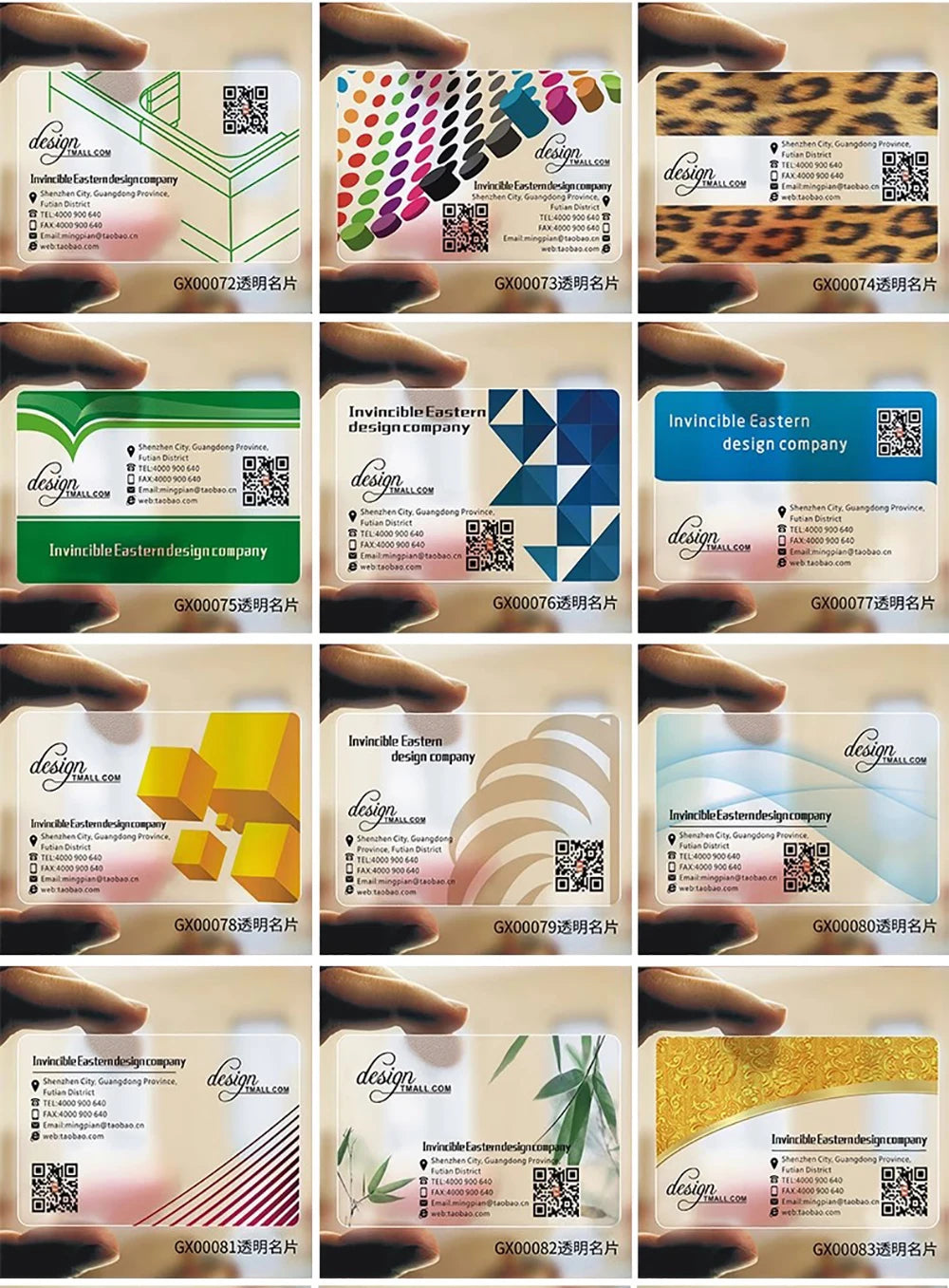 Custom Transparent PVC Business Card Clear Visit Logo Name Plastic Identity Waterproof Round Corners Personalized 200PCS 500PCS