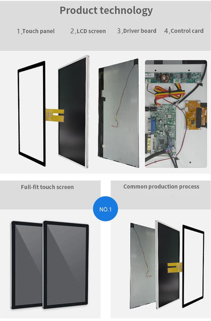 TouchWo 15.6 21.5 23.8 Inch Wall Mount Touch Screen AIO Computer Touchscreen Self Service Checkout Ordering Ticket Payment Kiosk