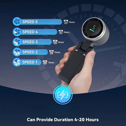 HOMEFISH 3 in 1 Mini Travel Fan 5 Speed  Rechargeable Lithium USB Charging Portable Fan
