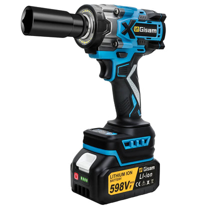 Gisam 900N.M Brushless Electric Impact Wrench 1/2" Cordless High Torque Wrench Drill Screwdrivers Tools For Makita Battery Pin