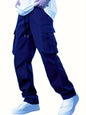 2026 Amazon Summer New Men's Work Pants European and American Independent Station Drawstring Multi Pocket Casual Pants