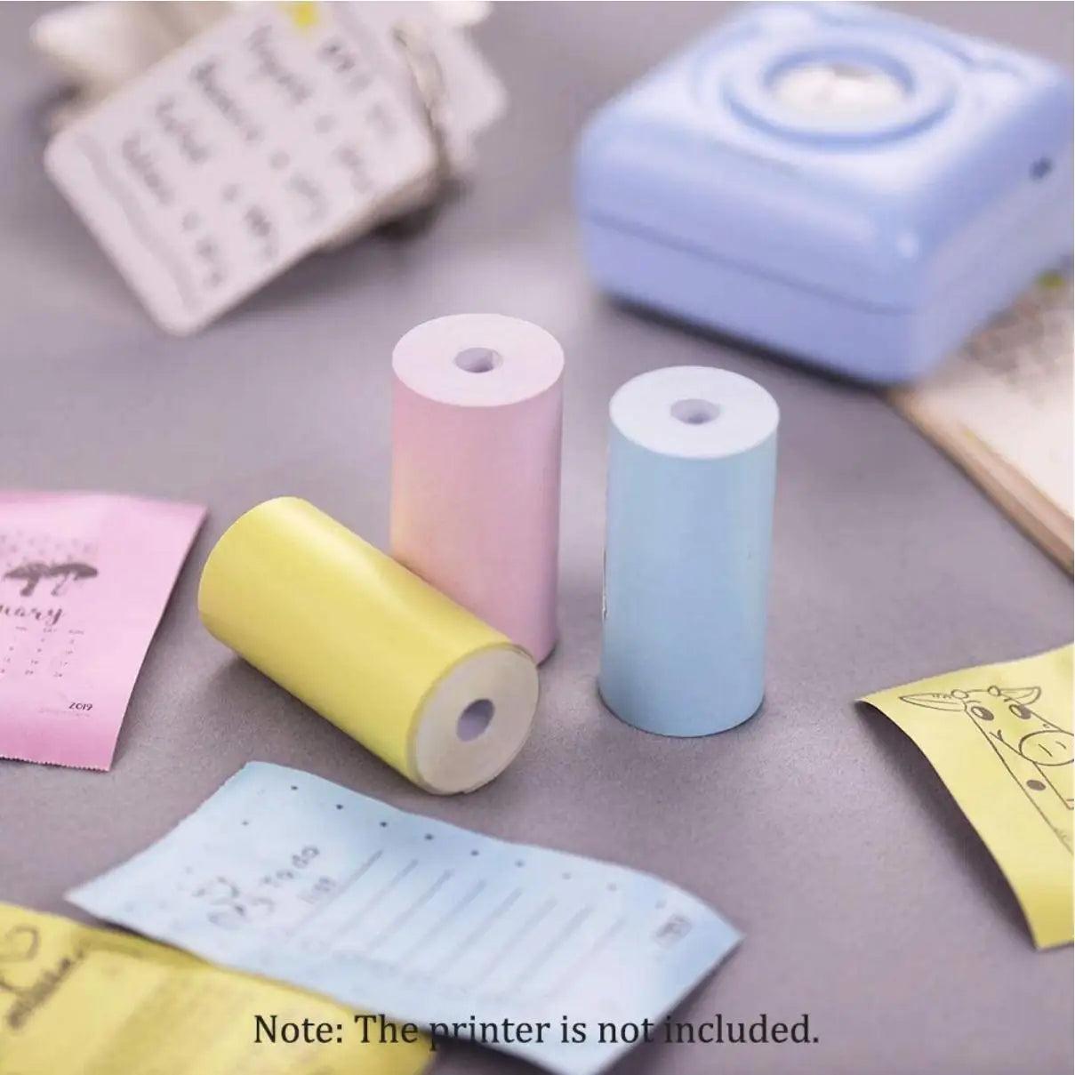 15mm Color Sticker Label White Thermal Label 57mm for Mini Portable Printer Receipt Photo Paper Safe Free BPA Smooth Printing