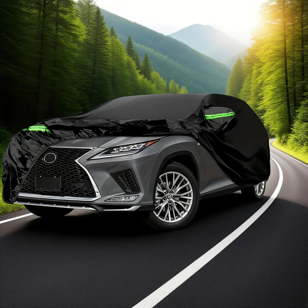 Car Cover Outdoor Protection Exterior Sun Snow UV Covers SUV Sedan Auto Sunshade Dustproof Waterproof Black Silver
