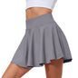 Women's Solid Color High Waisted Tennis Pleated Skirts Inner Pocket Quick Drying Sports Short Running Fitness Skirt