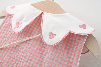 Baby Girl Plaid Dress Summer New Sweet And Beautiful Children'S Clothing+Bow Bag (9 Months -3 Years Old)