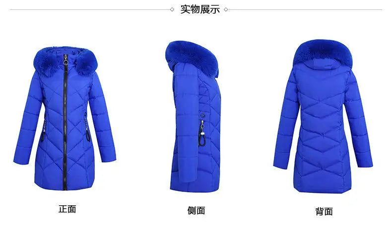 Winter New Fashion Long Cotton-padded Coat Womens Casual Hooded Parkas Womens Winter Jacket Coat Down Jacket Female