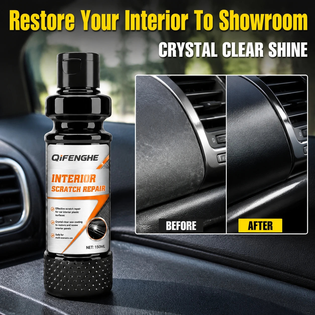 Automotive Interior Renew Liquid Fix Minor Plastic Scuffs Lay Protective Layer Bring Showroom Bright Finish to Car Cabin Parts