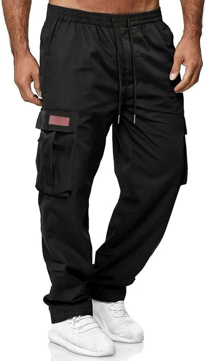 2024 Amazon Summer New Men's Work Pants European and American Independent Station Drawstring Multi Pocket Casual Pants