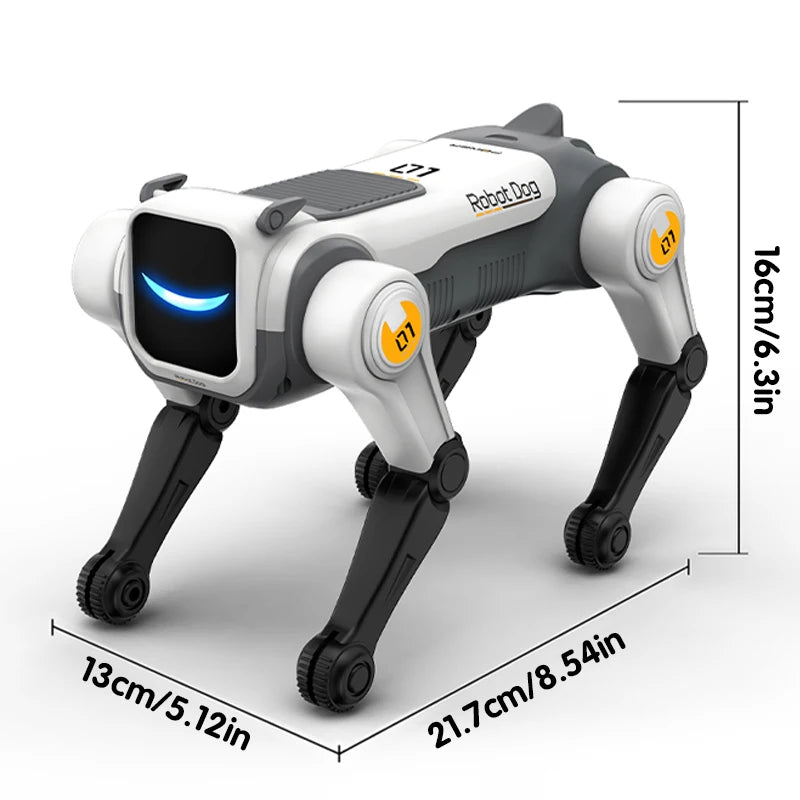 Electric Pet Dog Toy, Rolling Stunts, Programmed Dance, Voice Command Interaction, Smart Robotic Dog Toy, Children Birthday Gift