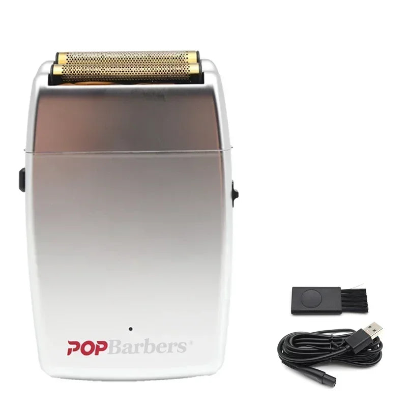 New 11000 RPM 7W Pop Barbers P620 Professional Electric Men's Beard Trimmer Double Foil Shaver Electric Shaver USB Hair Clipper