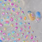Colorful Bagful Jellyfish Bubbles Swimming Rings Rainbow Stars Ocean Starfish Self Adhesive 5D Nail Art Sticker Manicure Decal