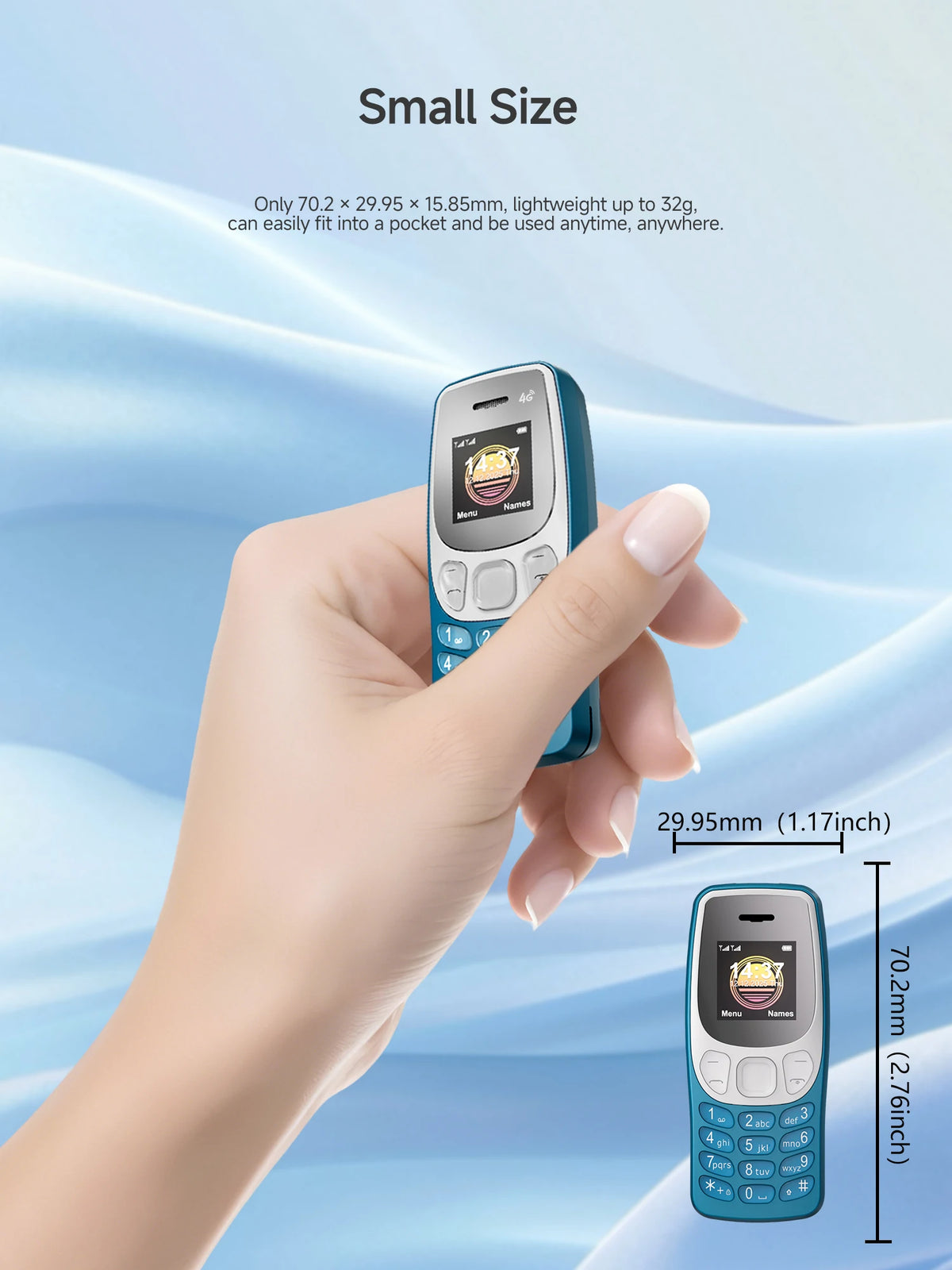 SERVO BM80 LTE Super Small Mobile Phone 4G Network Auto Call Record Speed Dial Blacklist Dual SIM Standby Mini Feature Cellphone