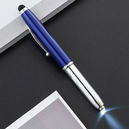 New 3in1 Multi-function Pen Capacitive Pen with LED Light 1.0mm Ballpoint Pen Stationery Screen Touch Gadgets Construction Tools