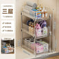 Under Sink Organizer 2-Tier Sliding Pull Out Cabinet Organizer Baskets Cabinet Countertop Sundry Storage Holders Rack Shelf