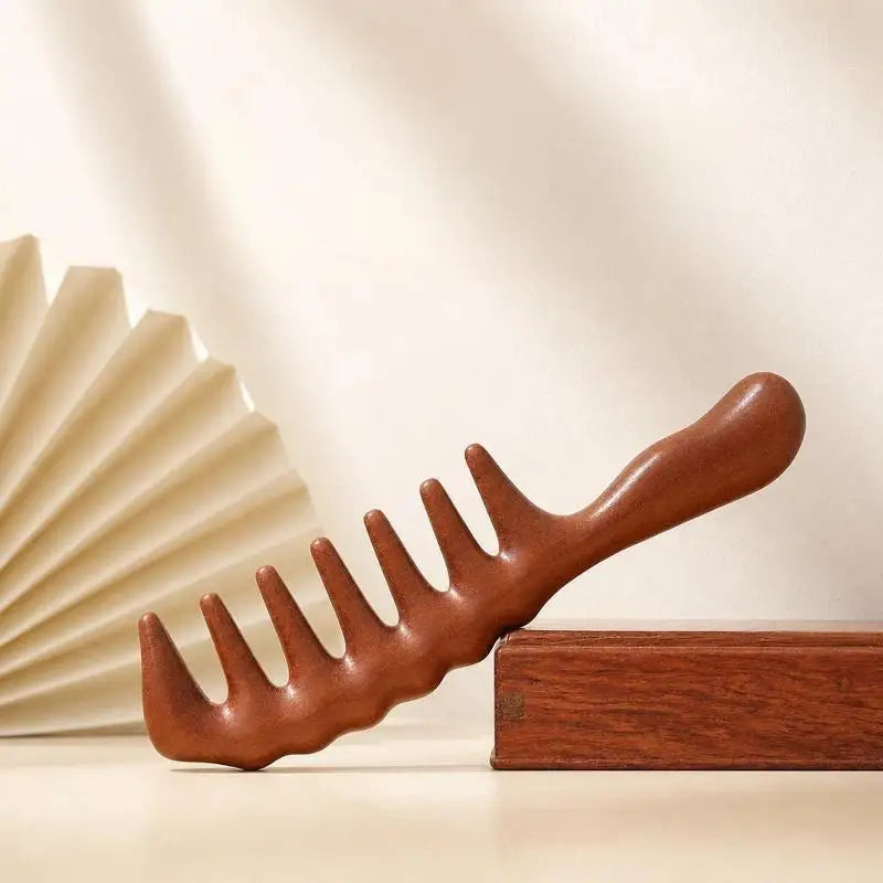 Natural Red Sandalwood Massage Comb 1Pcs Handmade Acupoint Massage Tool for Home SPA Hair Care