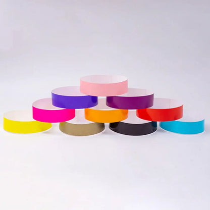 100Pcs Synthetic Paper Wristbands Disposable Waterproof Wrist Strap Event Identification Bracelets Removable Wristband Tape