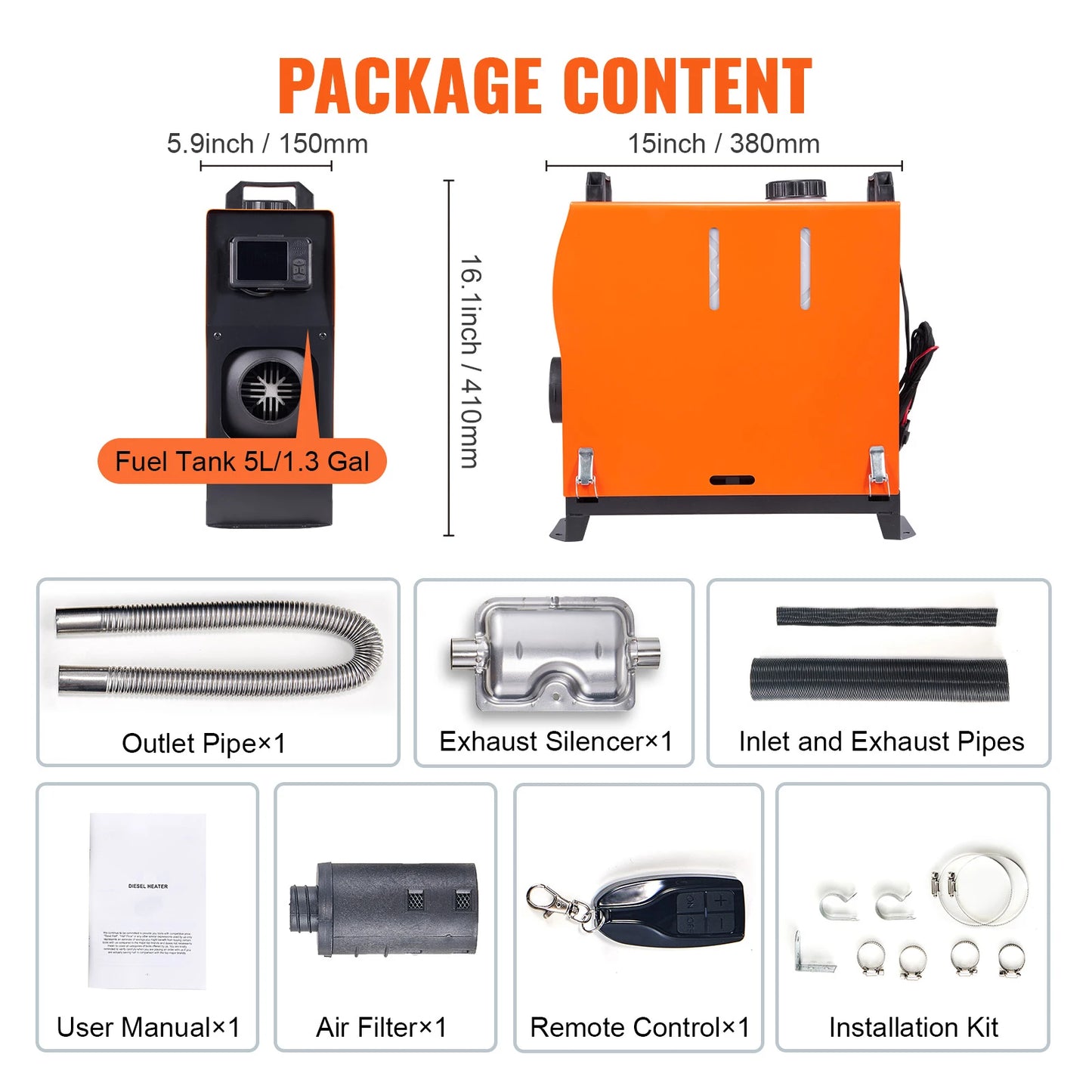 SucceBuy 8 KW Diesel Air Heater All-on-one Diesel Heater with Bluetooth and LCD, Portable Parking Heater for RV Trailer Camper