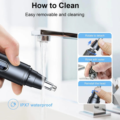 Electric Nose Hair Trimmer Portable Painless Clipper for Men And Women Waterproof Ear And Eyebrow Trimmer for Face Hair Clean