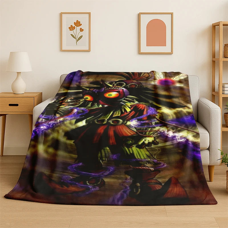 Classic Game Z-Zelda Cartoon Link Flannel Blanket Soft Warm Throw Blanket for Bedroom Living Room Bed Travel Camping Picnic
