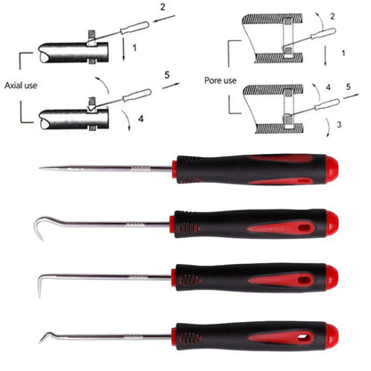 Car Auto Vehicle Oil Seal Screwdrivers Set O-Ring Seal Gasket Puller Remover Pick Hooks Tools Sealing Repair Tools 16cm 4Pcs