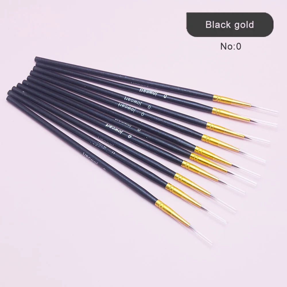 10Pcs/Set Fine Hand-painted Thin Hook Line Pen Short Wood Rod Drawing Art Pen Paint Brush Art Supplies Nylon Brush Special Offer