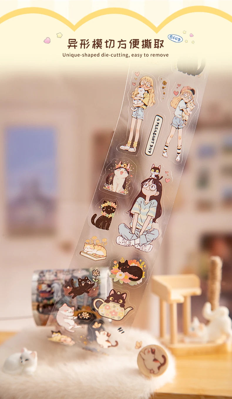 Mr Paper Washi Tape Kawaii 1 Roll  Character Scenery PET Stickers DIY Decoration for Journal Diary Scrapbooking Planners Cards