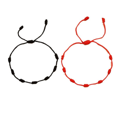 2 Pieces Red String Handmade Bracelets Black Cord Bracelet Adjustable Kabbalah Red Knot String Bracelet Amulet for Protection
