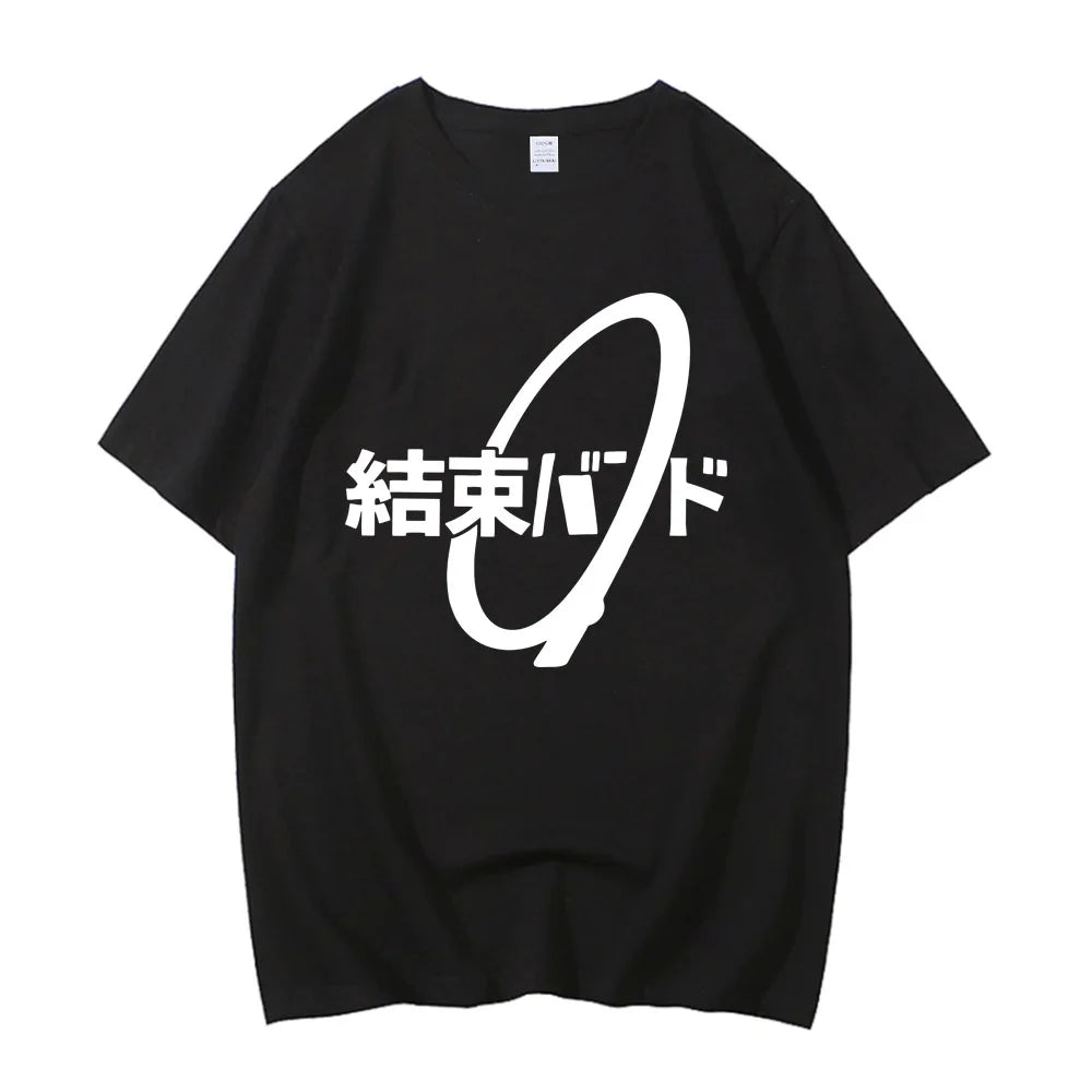 Unisex Anime Cos BOCCHI THE ROCK Hitori Gotoh Ljichi Nijika Cotton Casual Short Sleeve Tees High Quality Streetwear