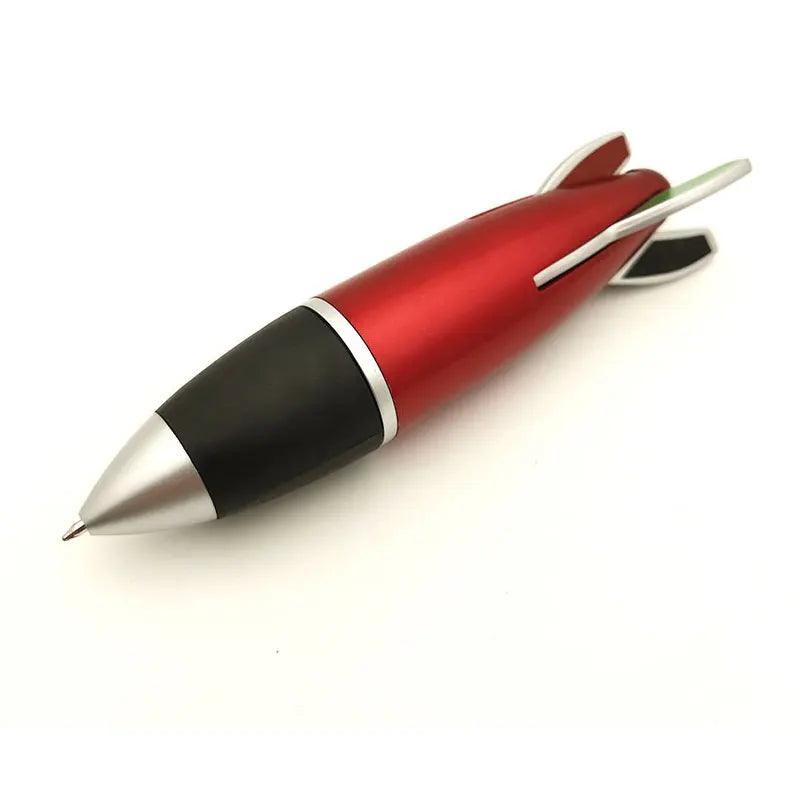 4in1 Color Retractable Rocket Ballpoint Pen 1.0mm Bullet Tip Office School Writing Signature Ball Pens Stationery Black Blue Red