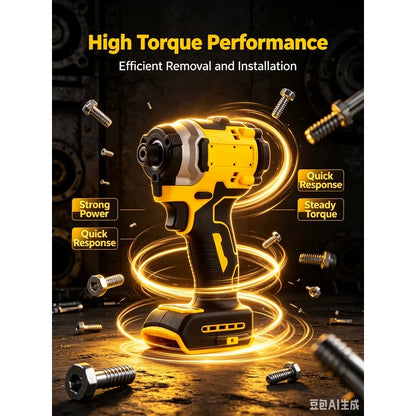 Professional Compact Brushless Impact Driver High Torque Rechargeable Power Screwdriver DIY Carpentry Construction Tool