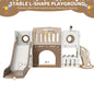 Toddler Slide, 9 in 1 Kids Slide and Climber Playset Indoor Outdoor Playground for Children, w/Basketball Hoop & Ball Telescope