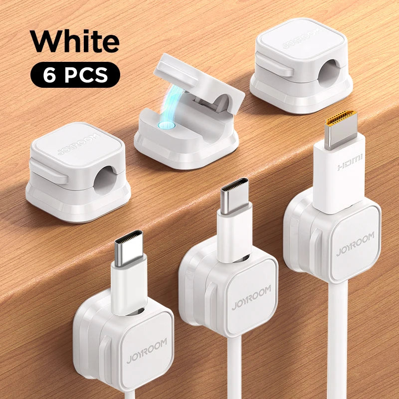 Joyroom Magnetic Cable Clips Cable Smooth Adjustable Cord Holder Cable Management Wire Keeper Under Desk Cable Organizer Holder