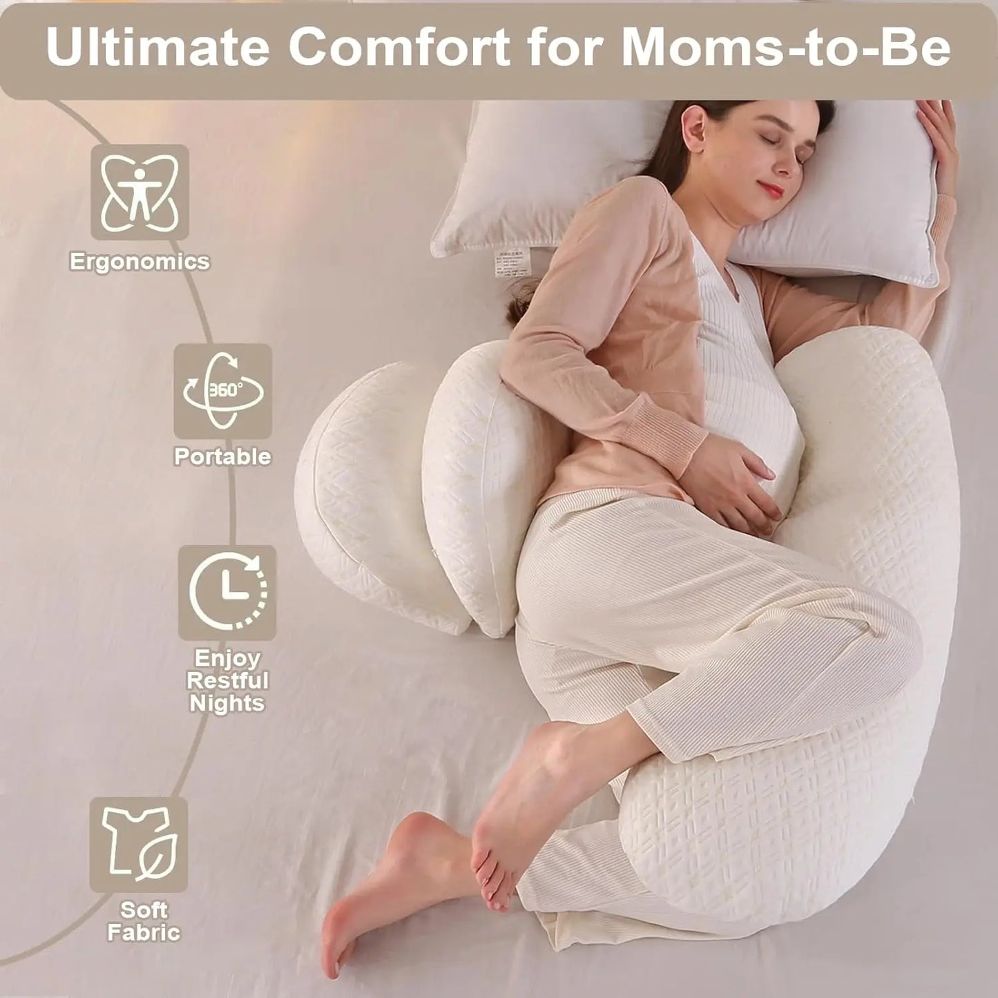 Pregnancy Pillows for Pregnant Women Pregnant Comfort Waist Protection Pillow Maternity Pillow with Detachable Adjustable Pillow