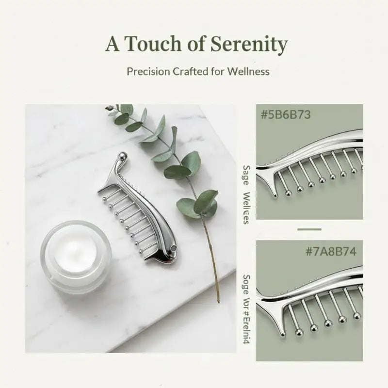 Manual Head Massager Scalp Comb Protable Stainless Steel Gua Sha Facial Tool Trigger Point Massager Tool For Foot Hand Back