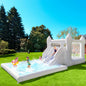 Inflatable Bounce House White Jumping Castle With Ball Pool Slide Children Birthday Party Decoration Gift Wedding Bouncy Castle