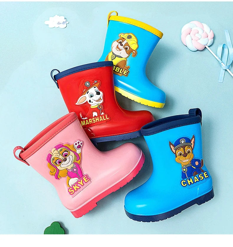 Genuine PAW patrol Rain boots Mars Skye Rubble Chase, Colorful Options Durable Footwear for Toddlers in Wet Condition
