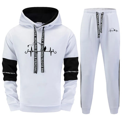 Men's Hooded Sweatshirts Jogger Pants High Quality Sportswear Suit Male Trendy Hoodies Sweatpants Urban Fashion Casual Tracksuit