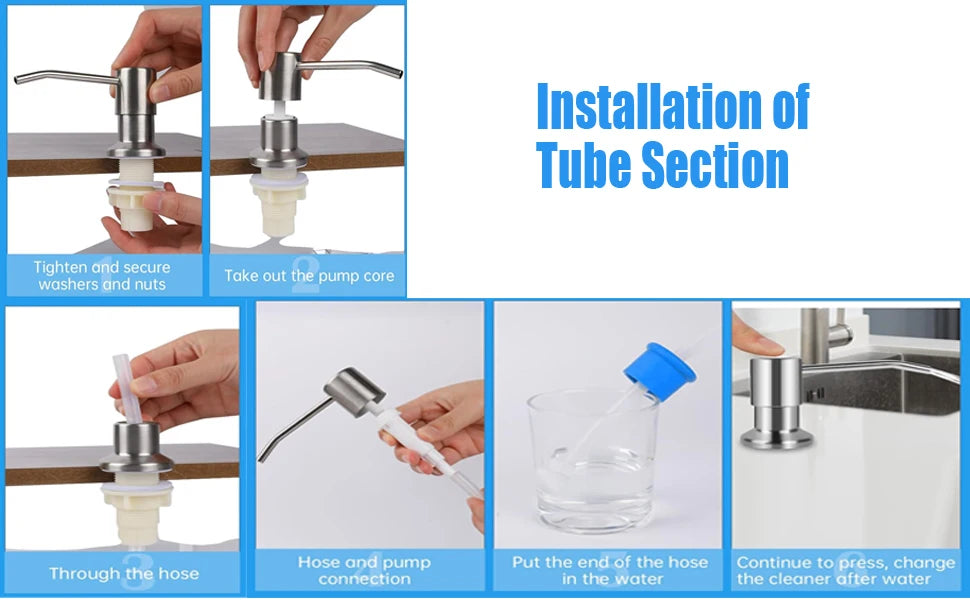 Soap Dispenser for Kitchen Sink, Kichen Sink Soap Dispenser,Extension Tube kit, Under Sink Soap Dispenser Pump, No Need More Ref