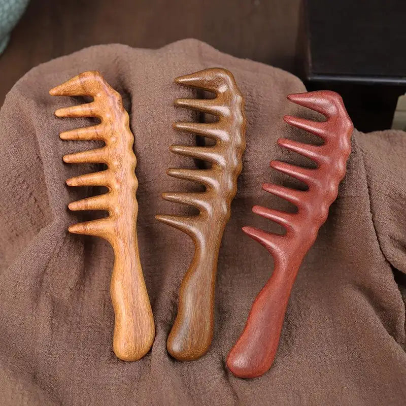 Natural Red Sandalwood Massage Comb 1Pcs Handmade Acupoint Massage Tool for Home SPA Hair Care